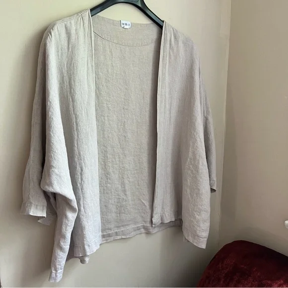 linenfox 100% linen kimono jacket - Picture 4 of 12